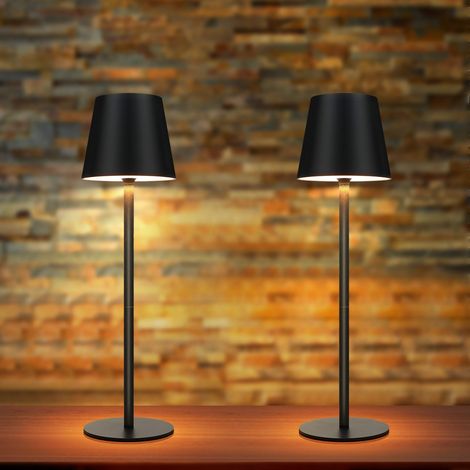 GBLY Tischlampe Akku Nachttischlampe Kabellos - Led RGB 2600mhA Tischleuchte Aussentischleuchte Aufladbar Dimmbar Touch Schwarz Akkulampe batterie Nachttischleuchte USB Akkuleuchte 2er set