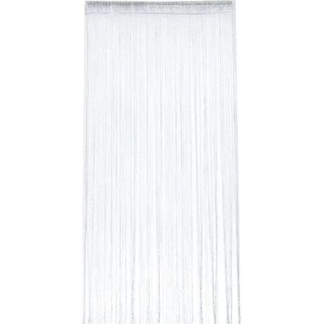 Lntyq – Rideau de porte occultant anti-mouches 100 x 200 cm – Moustiquaire pailletée en polyester – Décoration murale pour intérieur blanc