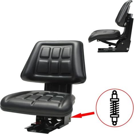 Siège de tracteur noir avec système de suspension (1/5)