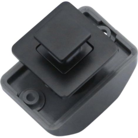 Loquet de porte à bouton-poussoir noir pour armoires de camping-car et de bateau, panneaux de 15 mm. Construction robuste et sécurisée. (1/5)