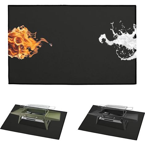Tapis ignifuge, résistant à la chaleur, tapis de barbecue ignifuge et imperméable, Pour barbecue d'extérieur pour protéger votre table de préparation et table de barbecue (80x50 cm) (1/5)
