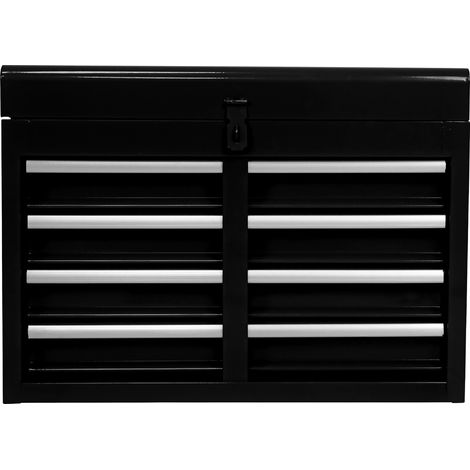 Armoire à tiroirs 5 tiroirs, roulettes réglables, casier à outils amovible pour garage et atelier (Noir) (1/5)