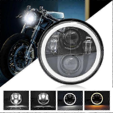 Faro LED de 5,75 pulgadas, faro de motocicleta de 5-3/4 pulgadas con luz diurna LED blanca tipo halo para Iron 883 Dyna Street SZRH AG Edition 0620