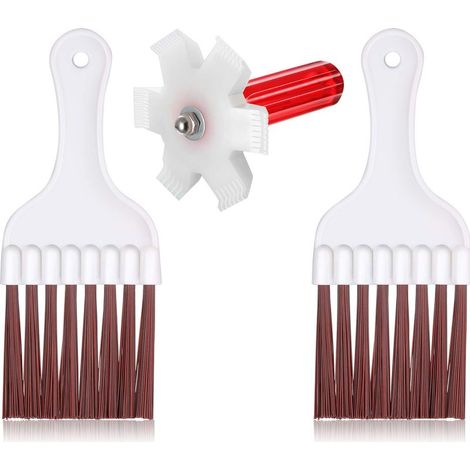 3 pièces aileron de condenseur fer plat AC aileron peigne climatiseur condenseur aileron brosse de nettoyage- (1/5)