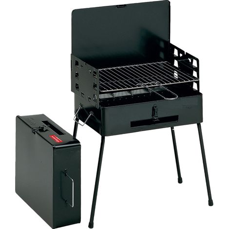 Barbecue Portatile a Valigetta Griglia per arrostire carne o pesce a Carbonella facile trasporto in macchina o campeggio totalmente richiudibile comodi Pic Nic in giardino o montagna Made in Italy