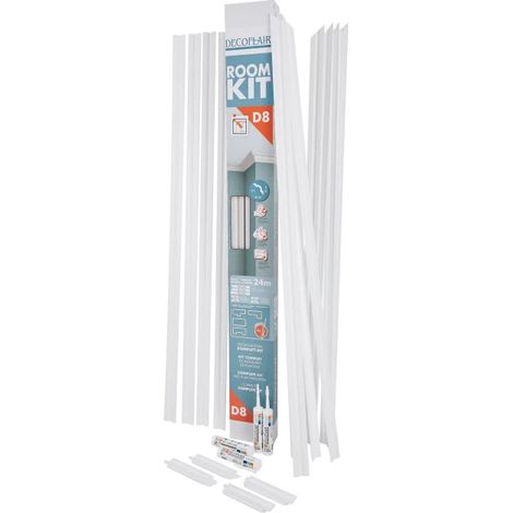 D8-ROOMKIT DECOFLAIR Moulure de plafond Polystyrène 50 x 50 x 2000 - 1 pièce (1/3)