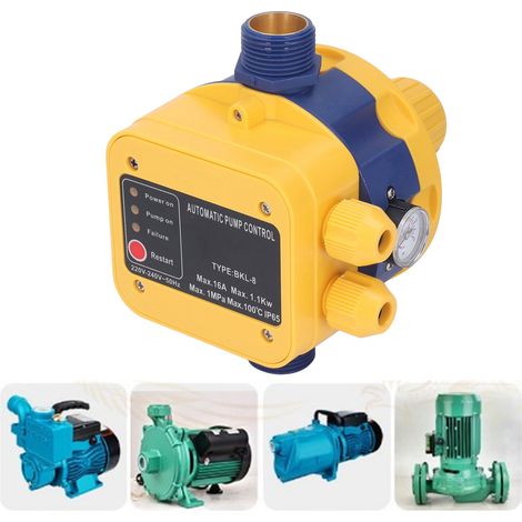 Pompe à eau 1,5 bar-3,0 bar, pressostat de débit d'eau, surpresseur, protection contre les courts-circuits thermiques, contrôleur entièrement automatique réglable, 220 V-240 V. (1/5)