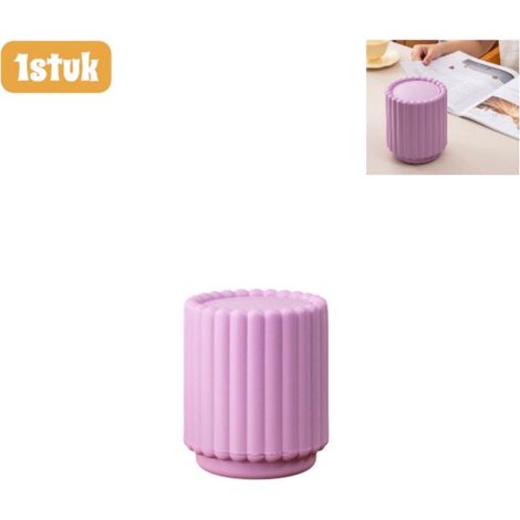 Mini-Abfalleimer mit Drucköffnung für Büro und Küche mit lila Sonnenblumenmotiv (1/5)