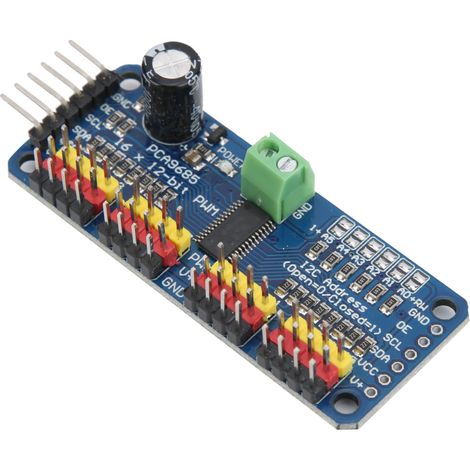 Módulo de control de servomotor PWM de 16 canales, interfaz I2C, PCA9685 para robots (1/5)