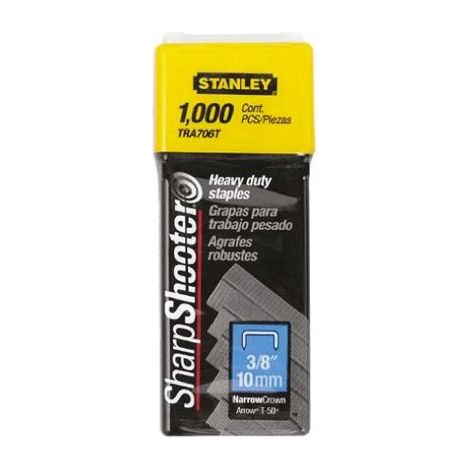 Stanley – Agrafes pour agrafeuse portative 10mm – Lot de 1000 – Tête incurvée pour fixation câble – Professionnelles pour bois dur