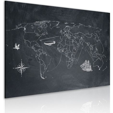Tableau voyage autour du monde - 90 x 60 cm (1/4)