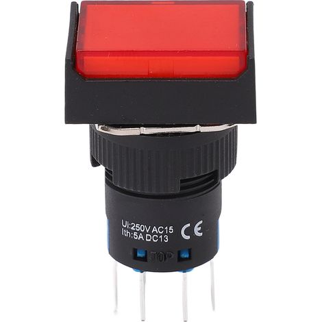 Lot de 25 interrupteurs à bouton-poussoir avec témoin lumineux pour équipements industriels (12 V CA/CC) (1/5)