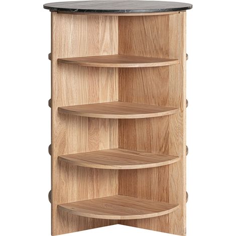 Table basse contemporaine en chêne et marbre brun clair - Brun clair chêne et marbre (1/5)