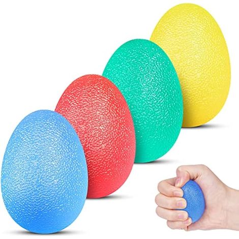 Entraîneur de force de préhension, 4 balles anti-stress pour adultes, balles de thérapie pour les mains, exercice de compression, balle molle pour entraîner doigts et poignet.