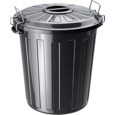 Rotho Universaltonne Basic 25 L mit Deckel Universaleimer Allzweck Tonne schwarz