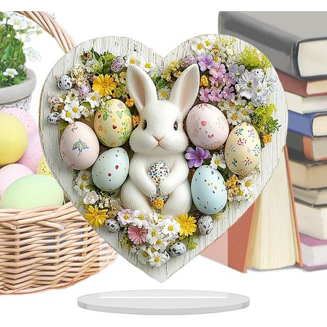 Panneau Joyeuses Pâques pour table – Décoration de table festive en acrylique (2D) (1/5)