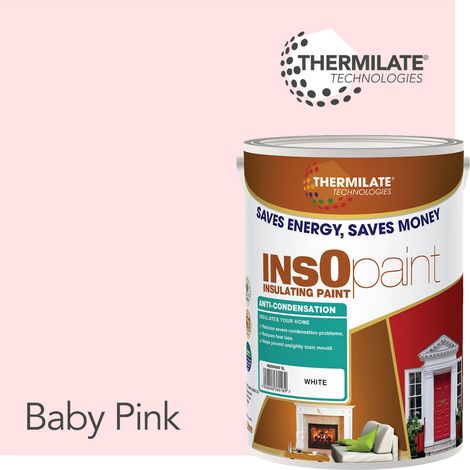 InsOpaint Anti Condensation Paint - Stops Condensation on Interior Walls & Ceilings - Baby Pink - 5L