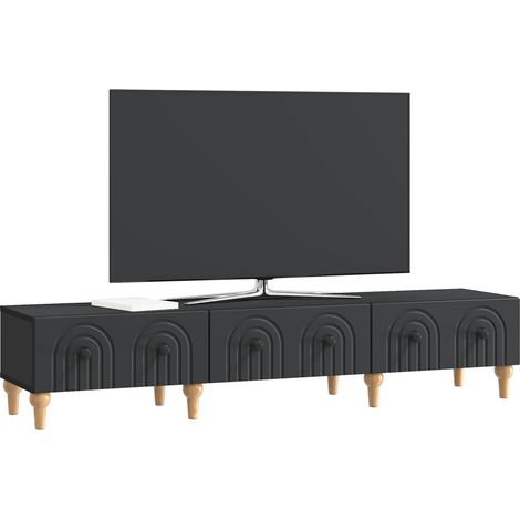 Maison Exclusive - Meuble TV avec tiroir Noir 147 x 34,5 x 30 cm Bois d'ingénierie (1/5)