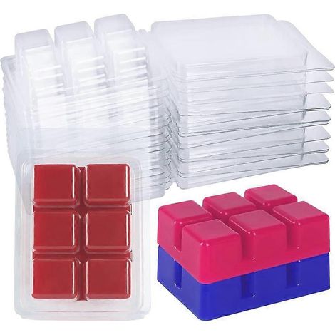 100 Packs Barquettes à Cire Parfumée, Coques Plastiques Transparentes Vides Carrées (1/5)