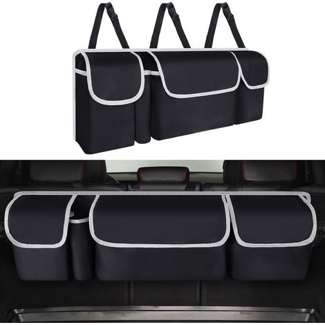 Organizer per bagagliaio auto, organizer pieghevole impermeabile per bagagliaio auto con 4 tasche, organizer multiuso per bagagliaio auto, accessori interni auto per SUV, camion