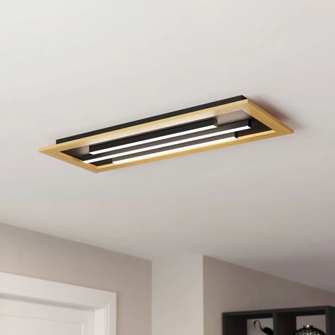 [GEBRAUCHT] B-Ware Deckenleuchte Lampe Led Eglo Tirrenara Fernbedienung Schwarz Holz Dimmbar