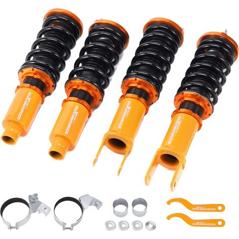 Amortiguadores Coilover, aleación de aluminio, altura ajustable de 1 a 3 pulgadas, rigidez del muelle delantero 8 kg/mm, rigidez del muelle trasero 5 kg/mm, compatibilidad: compatible con modelos Hond (1/5)