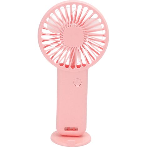 Ventilateur portable, mini ventilateur de poche rechargeable par USB, alimenté par batterie, silencieux, avec câble USB, idéal pour les voyages en plein air des enfants, rose.