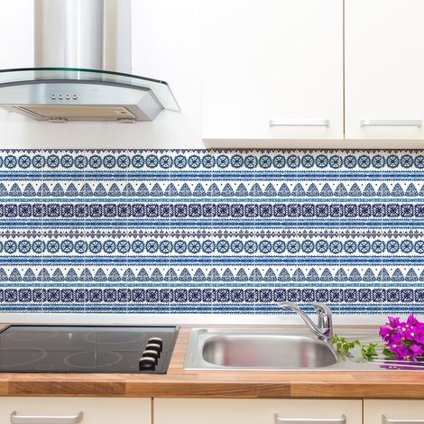 Sticker Mural Carrelage adhésif Cuisine Salle de Bain - 30 STICKERS CARREAUX DE CIMENT ETHNIQUE LE CAP - 30stickers10x10cm (1/5)