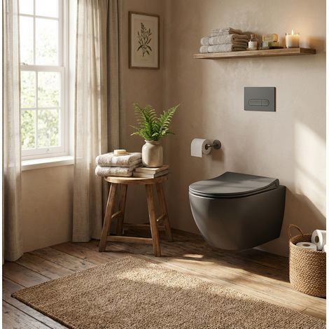 WC suspendu Sento avec siège softclose inclus - Couleur : Noir mat