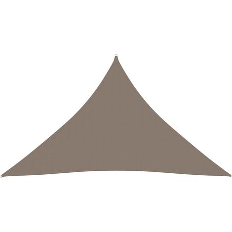 Voile d'ombrage, Protection Solaire, pour Jardin Terrasse Extérieur, Tissu Oxford triangulaire 5x5x5 m Taupe OIB1208E (1/5)