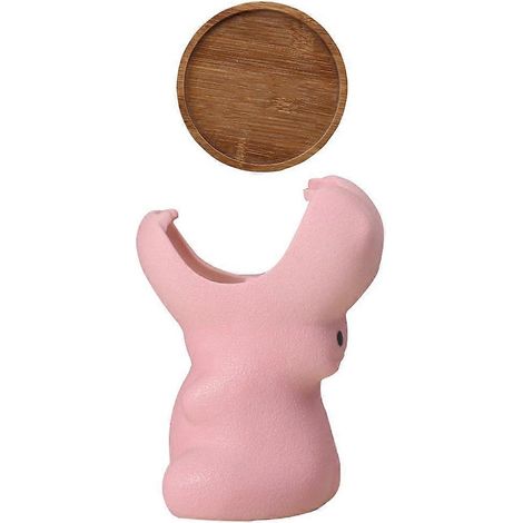 Ensemble de 2 pots de fleurs en céramique rose pour plantes succulentes, compatibles avec la décoration de bureau (1/5)