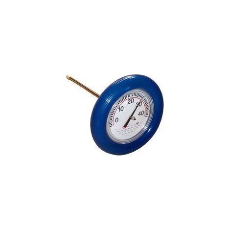 Schwimmbadthermometer mit blauem Schwimmring – Kunststoffgehäuse – Edelstahlsonde – Großes Zifferblatt (26,5 cm) (1/5)