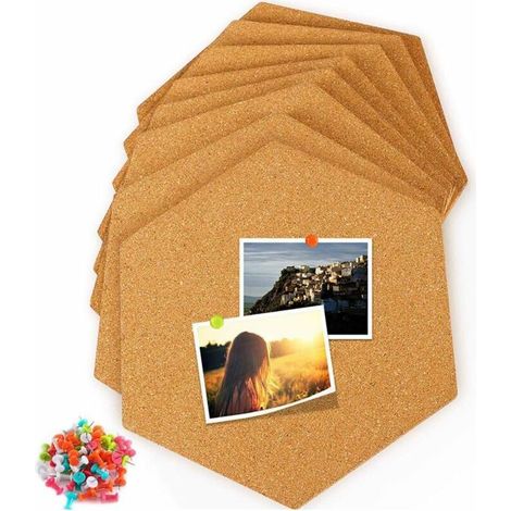 Tableau de Liège Mural Panneau d'Affichage de Photo en Liège Autocollant Auto-adhésives Décoratif pour Chambre,Bureau,Maison 8PCS(17.5  0.6CM) (1/5)