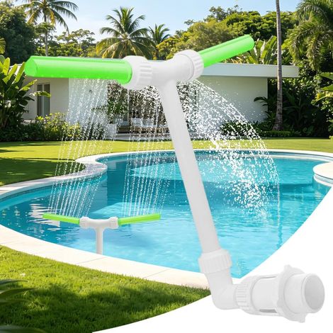 Double Jet Waterfall Pool Fountain with Adjustable High Pressure Watering, Two Heads and 1.5 in Connector (1/5)