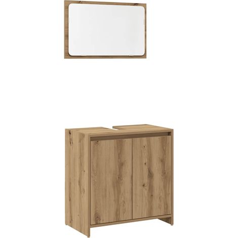 Maison Exclusive - 2-tlg. Badmöbel-Set Artisan-Eiche Holzwerkstof