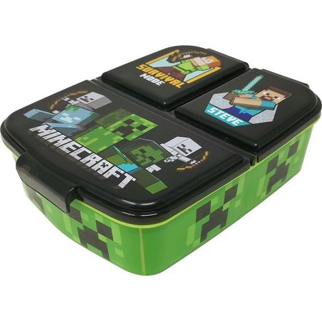 Boîte à lunch enfant 3 compartiments sans BPA motif Minecraft (1/5)