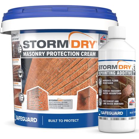 Stormdry Cream 5 Litres and Stormdry Repointing Additive II (1/2)