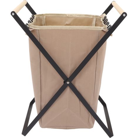 Zusammenklappbarer Abtropfständer, garantierte Stabilität, Müllbeutelhalter mit Holzgriff, Müllbeutel inklusive, ideal für Grillabende und Camping. (1/4)