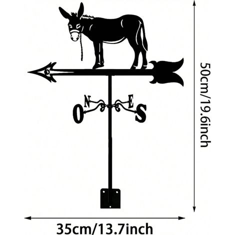 Donkey Weather Vane Vintage Metal Weather Vane With Animal Decoration For Use In Garden Gazebo Outdoor Patio (1/5)