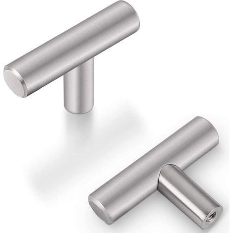 Sollbry Lot de 20 Poignées de Meuble en Acier Inoxydable Argenté Trou Unique Pour Porte D'Armoire (1/5)