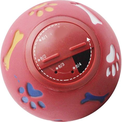 Balle distributrice de friandises pour chien, alimentation lente, jouet à mâcher réglable pour chiot et chat, rouge M 11 cm/4. (1/2)
