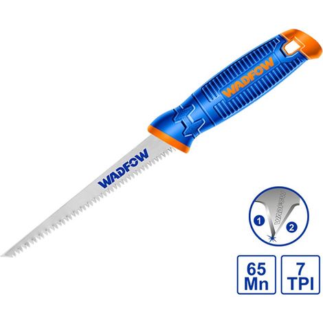 Sega WADFOW 150mm, acciaio 65Mn, 7 TPI, tagli fini, fodero colorato, ergonomica