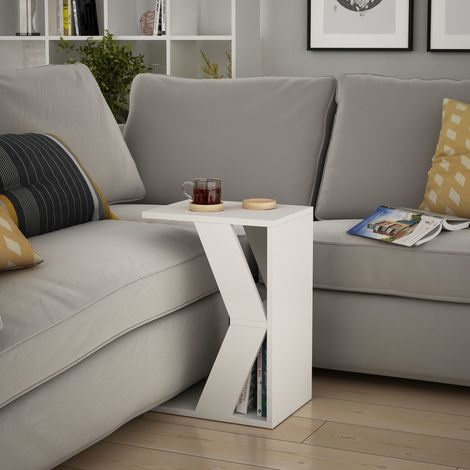 Decortie Naze Modern C Form Tisch Weiß Mehrzweck H 57cm