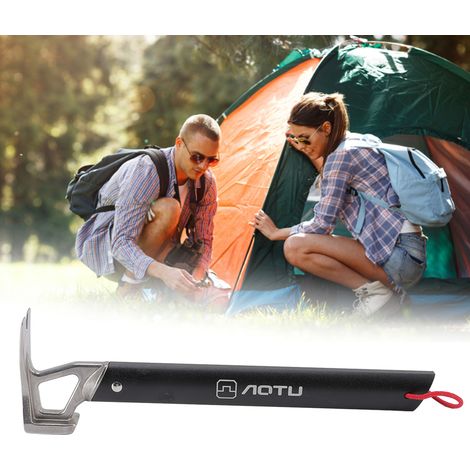 31 cm Hammer mit leichtem Griff aus Aluminiumlegierung und Edelstahl für Zeltaufnahmen in den Bergen und beim Camping (schwarz) (1/5)