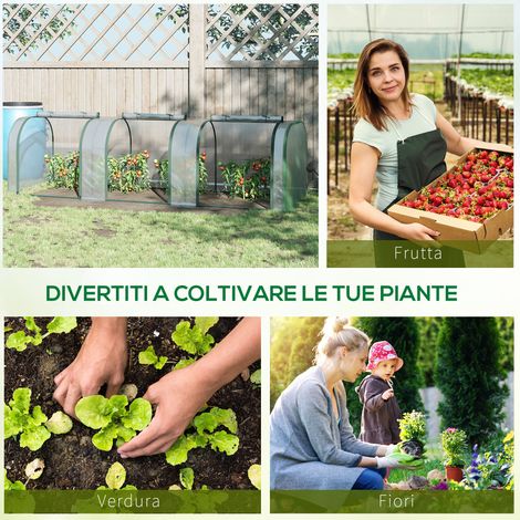 Serre tunnel PVC transparent acier porte battante 295x100x80 cm, abri de jardin pour plantes, serre de culture extérieure (1/5)