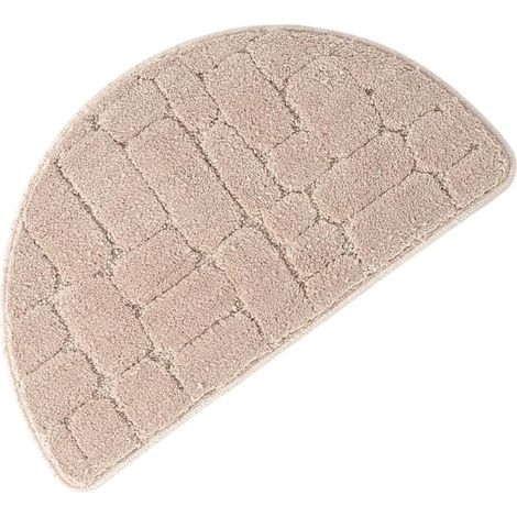 Tapis de Porte Demi-Cercle en Fibres Ultrafines Absorbantes Dimension 40×68 CM Couleur Camel Clair Tapis Absorbant pour Salle de Bain Cuisine Paillasson Confortable et Facile (1/5)