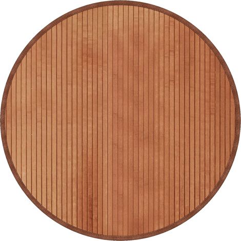 Tapis rond marron 80cm bambou (1/5)