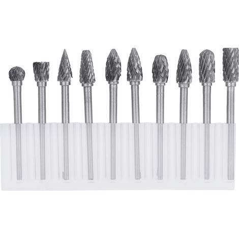 One Set 10 Tungsten Steel Carbide Burrs for Rotary Tool Drill Bit (1/5)