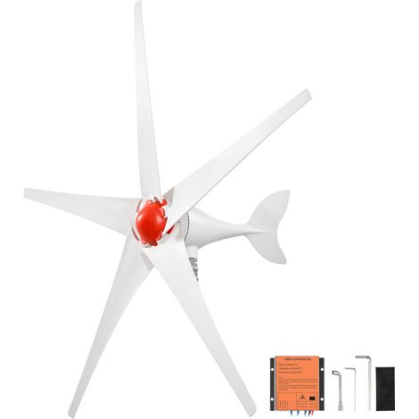 VEVOR 800W 12V Horizontale Windkraftanlage Windturbine mit MPPT-Laderegler, 5 Rotorblätter, 3-Phasen-Wechselstrom, IP67 & Überladeschutz, Windgenerator für Wohnhaus Bauernhof RV Marine & Inselsystem (1/5)