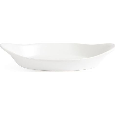 Plats ovales à oreilles blancs 43 x 229 x 127 mm - Boite de 6 (1/4)